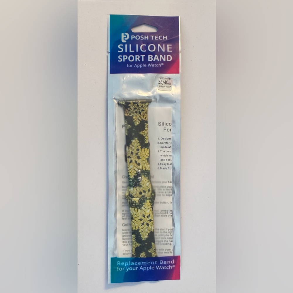 Silicone Sports Band For Apple Watch 38/40mm, Snowflake Pattern